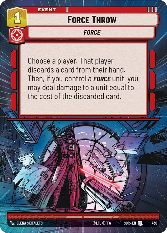 Force Throw - U 430/252 - Spark of Rebellion SOR - Star Wars Unlimited (Hyperspace)