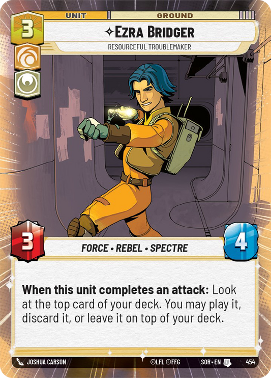 Ezra Bridger - U 454/252 - Spark of Rebellion SOR - Star Wars Unlimited (Hyperspace)