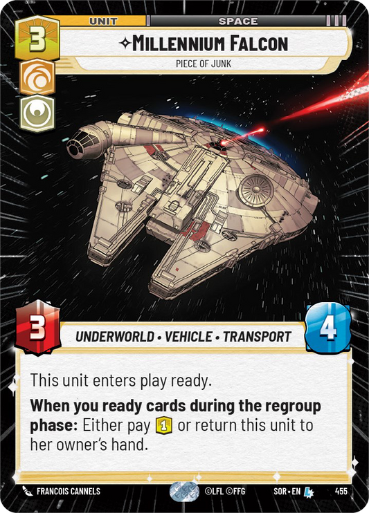 Millennium Falcon - L 455/252 - Spark of Rebellion SOR - Star Wars Unlimited (Hyperspace Foil)