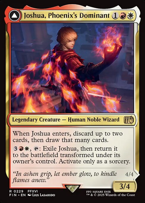 Joshua, Phoenix's Dominant // Phoenix, Warden of Fire - Final Fantasy FIN - NM - 0229 R (Foil)
