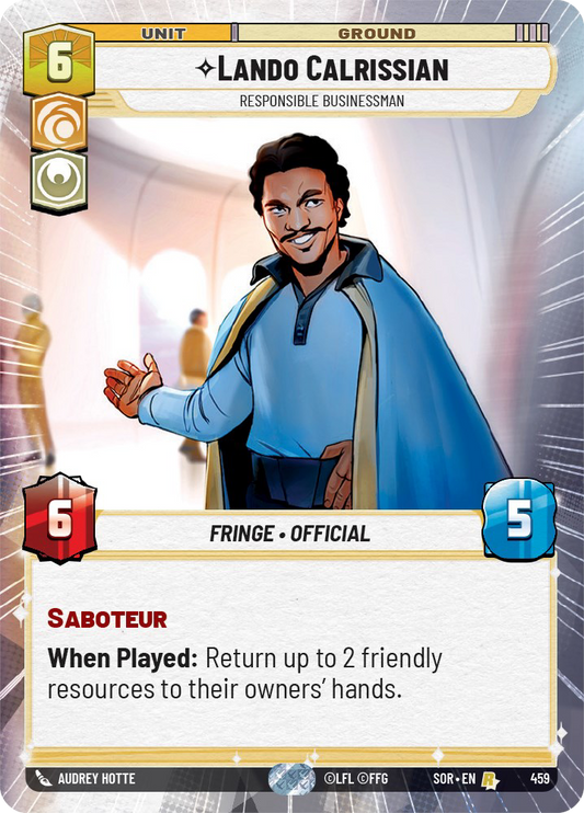 Lando Calrissian - R 459/252 - Spark of Rebellion SOR - Star Wars Unlimited (Hyperspace)