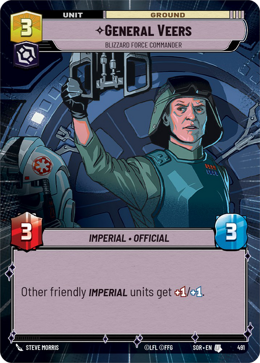 General Veers - U 491/252 - Spark of Rebellion SOR - Star Wars Unlimited (Hyperspace Foil)