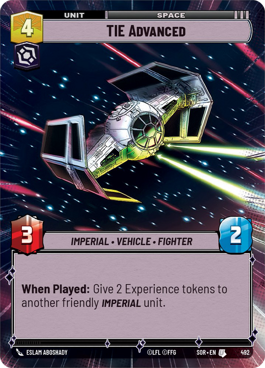 TIE Advanced - U 492/252 - Spark of Rebellion SOR - Star Wars Unlimited (Hyperspace)