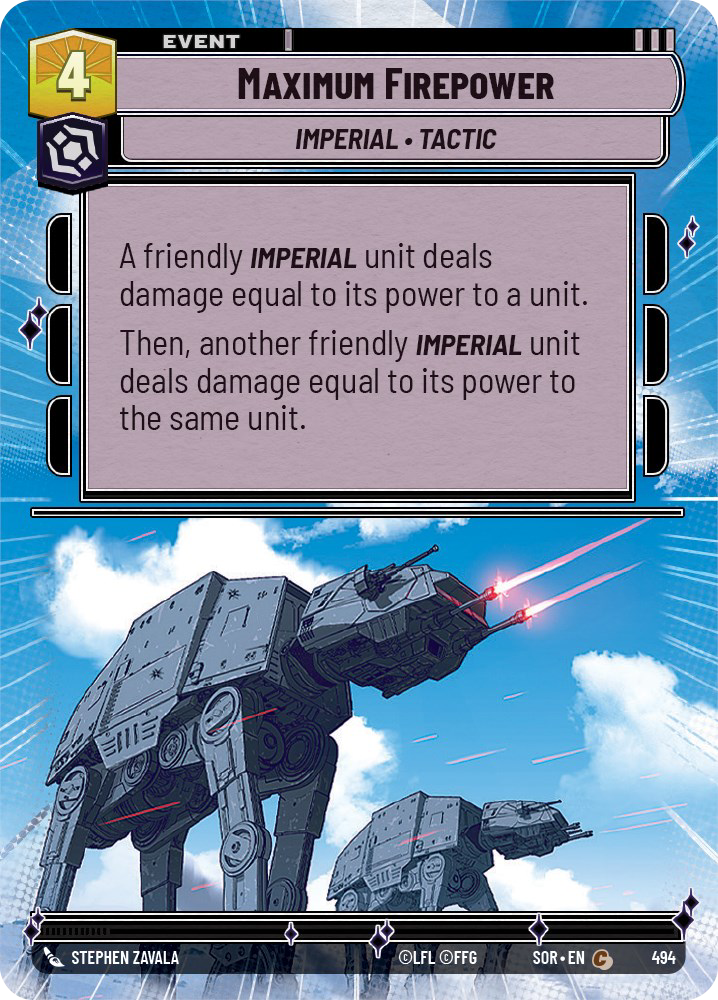 Maximum Firepower - C 494/252 - Spark of Rebellion SOR - Star Wars Unlimited (Hyperspace)