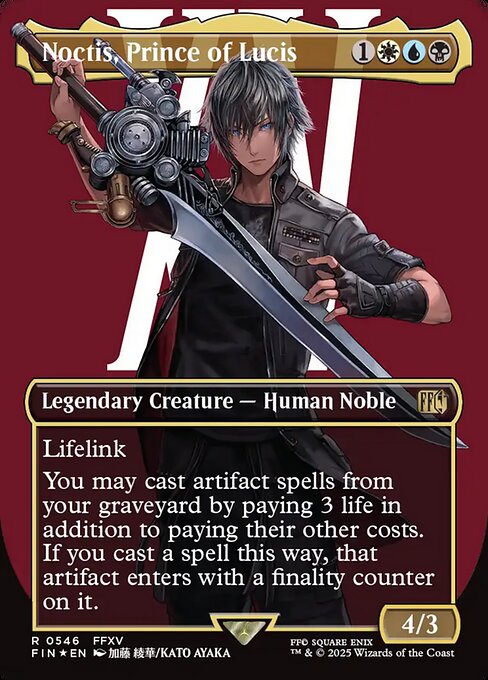 Noctis, Prince of Lucis - Final Fantasy FIN - NM - 0546 R (Borderless Surge Foil)