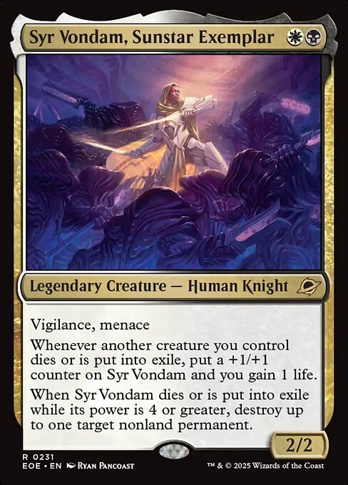 Syr Vondam, Sunstar Exemplar - Edge of Eternities EOE - NM - 0231 R (Foil)