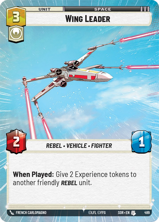 Wing Leader - U 499/252 - Spark of Rebellion SOR - Star Wars Unlimited (Hyperspace Foil)