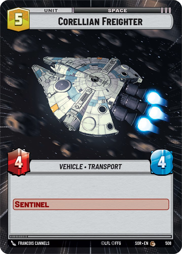 Corellian Freighter - C 508/252 - Spark of Rebellion SOR - Star Wars Unlimited (Hyperspace)