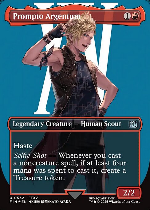 Prompto Argentum - Final Fantasy FIN - NM - 0532 U (Borderless Surge Foil)