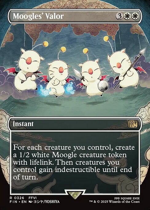 Moogles' Valor - Final Fantasy FIN - NM - 0326 R (Borderless Foil)