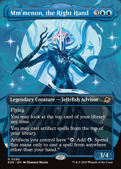 Mm'menon, the Right Hand - Edge of Eternities EOE - NM - 0290 R (Borderless Foil)