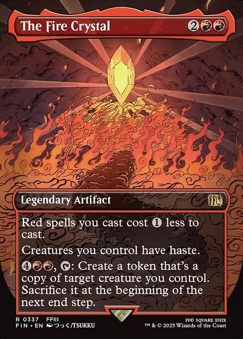 The Fire Crystal - Final Fantasy FIN - NM - 0337 R (Borderless Foil)