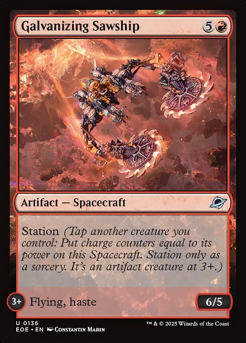 Galvanizing Sawship - Edge of Eternities EOE - NM - 0136 U (Full Art)