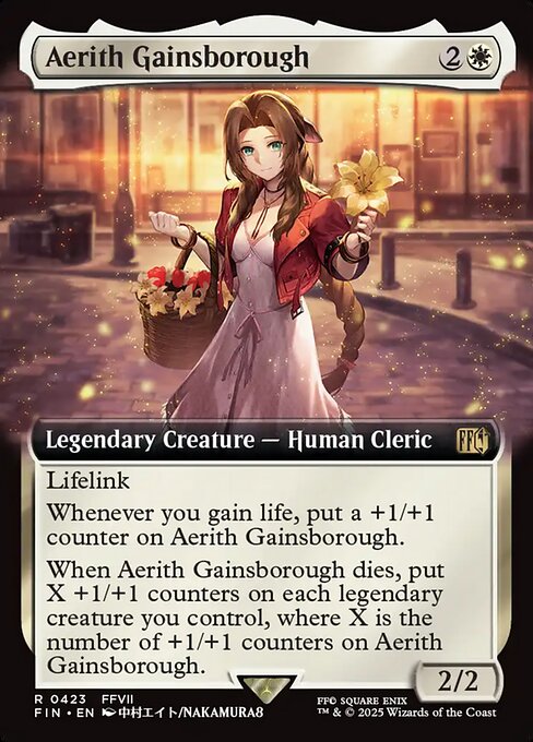 Aerith Gainsborough - Final Fantasy FIN - NM - 0423 R (Extended Foil)
