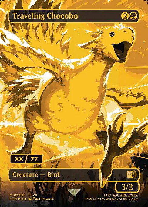 Traveling Chocobo - Final Fantasy FIN - NM - 551f M (Borderless Foil)