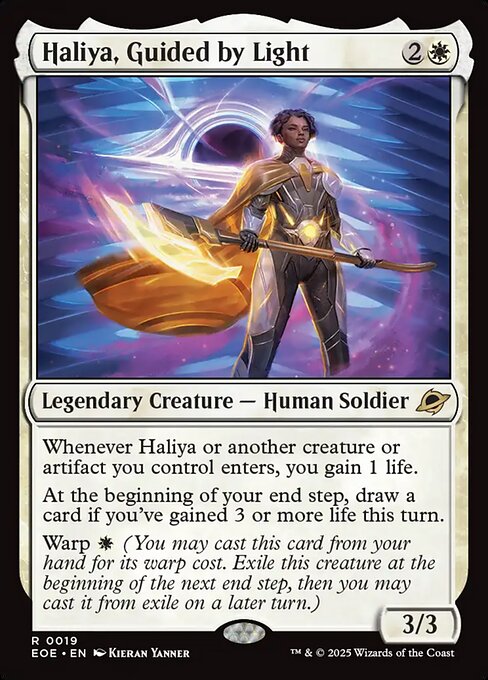 Haliya, Guided by Light - Edge of Eternities EOE - NM - 0019 R (Foil)
