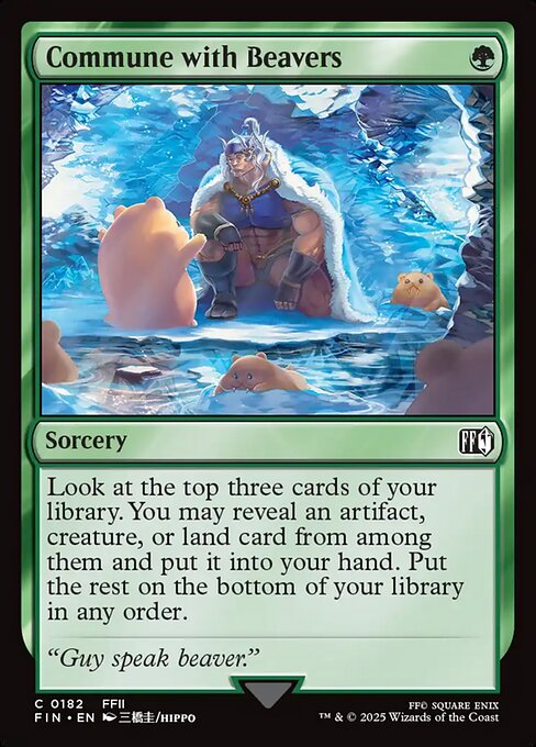 Commune with Beavers - Final Fantasy FIN - NM - 0182 C (Foil)