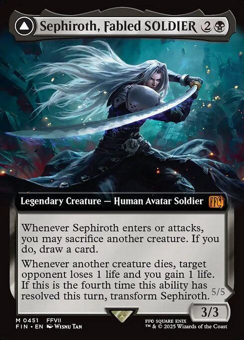 Sephiroth, Fabled SOLDIER // Sephiroth, One-Winged Angel - Final Fantasy FIN - NM - 0451 M (Extended Foil)