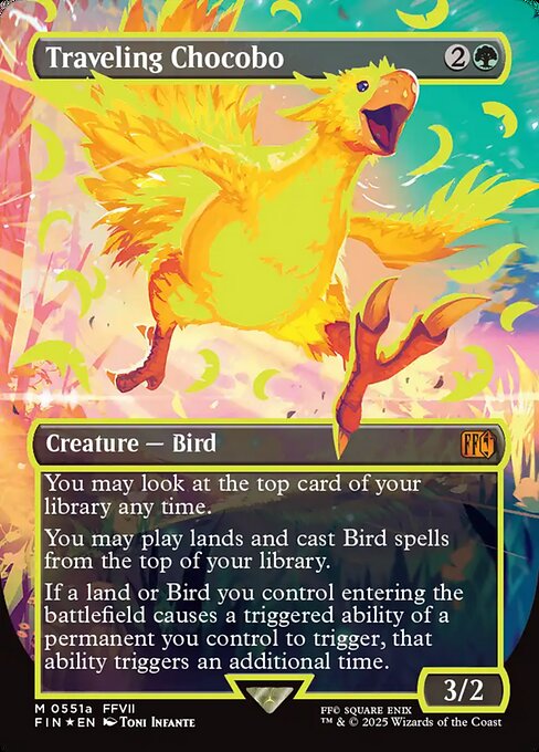 Traveling Chocobo - Final Fantasy FIN - NM - 551a M (Borderless Foil)