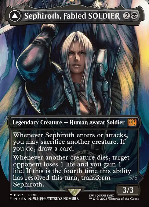 Sephiroth, Fabled SOLDIER // Sephiroth, One-Winged Angel - Final Fantasy FIN - NM - 0317 M (Borderless Foil)
