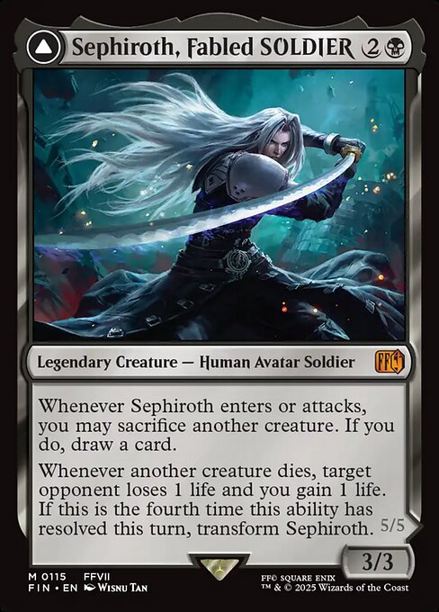 Sephiroth, Fabled SOLDIER // Sephiroth, One-Winged Angel - Final Fantasy FIN - NM - 0115 M (Foil)