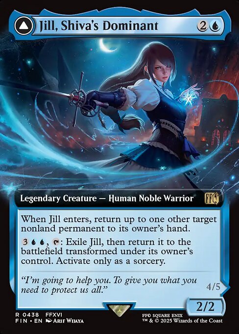 Jill, Shiva's Dominant // Shiva, Warden of Ice - Final Fantasy FIN - NM - 0438 R (Extended Foil)