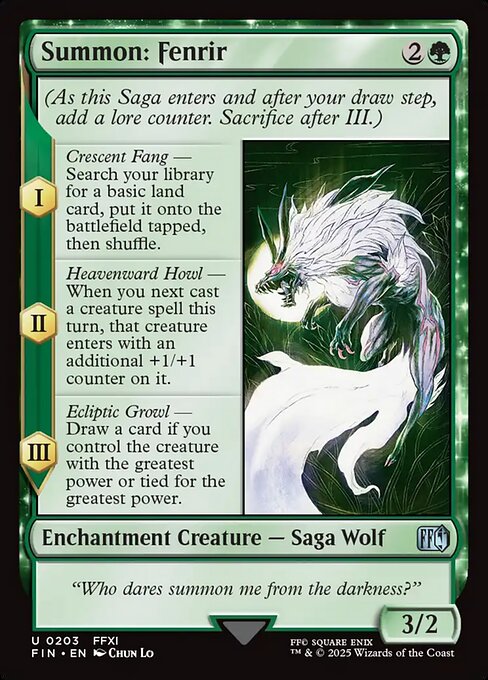 Summon: Fenrir - Final Fantasy FIN - NM - 0203 U (Foil)