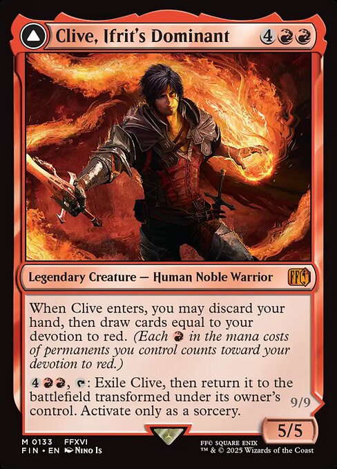 Clive, Ifrit's Dominant // Ifrit, Warden of Inferno - Final Fantasy FIN - NM - 0133 M