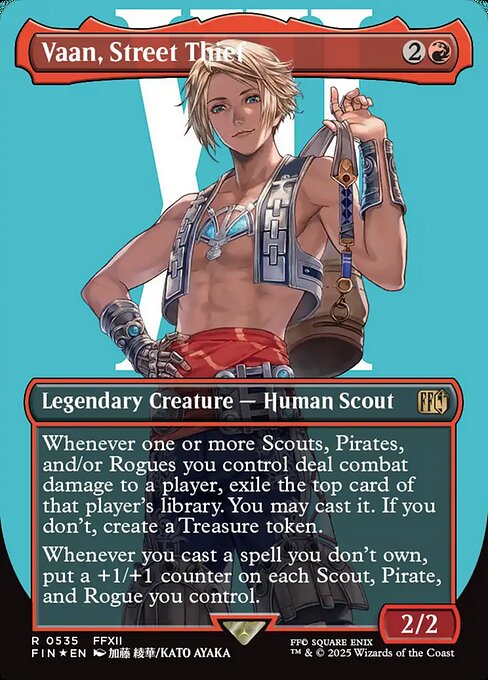 Vaan, Street Thief - Final Fantasy FIN - NM - 0535 R (Borderless Surge Foil)