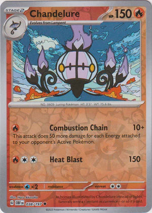 Candelure - 038/197 UC - Scarlet & Violet Obsidian Flames - Pokemon TCG (Reverse Holo)