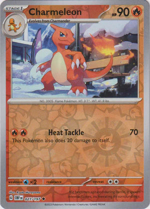 Charmeleon - 027/197 UC - Scarlet & Violet Obsidian Flames - Pokemon TCG (Reverse Holo)