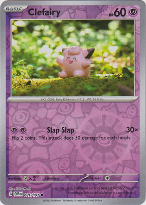 Clefairy - 081/197 C - Scarlet & Violet Obsidian Flames - Pokemon TCG (Reverse Holo)