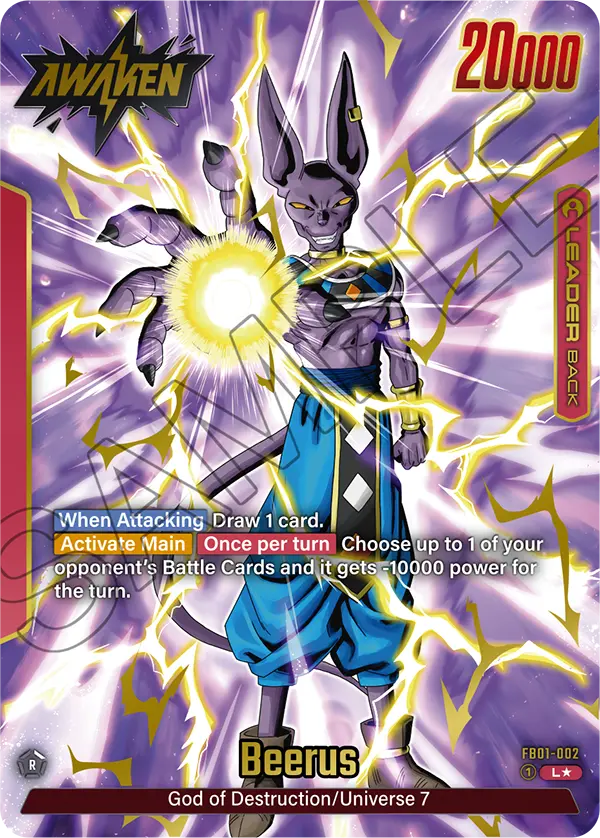 Beerus - FB01-002 L - FB01 Awakened Pulse - Fusion World (Alt Art Foil)