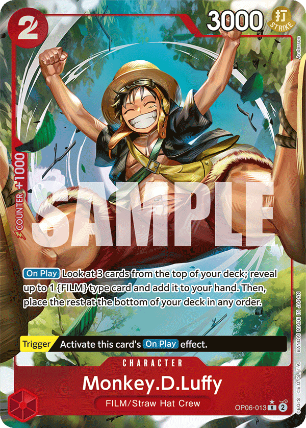 Monkey.D.Luffy - OP06-013 R - OP06 Wings of the Captain - One Piece Card Game (Alt Art Foil)