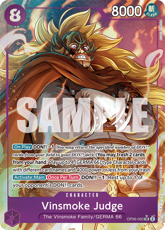 Vinsmoke Judge - OP06-062 SR - OP06 Wings of the Captain - One Piece Card Game (Alt Art Foil)