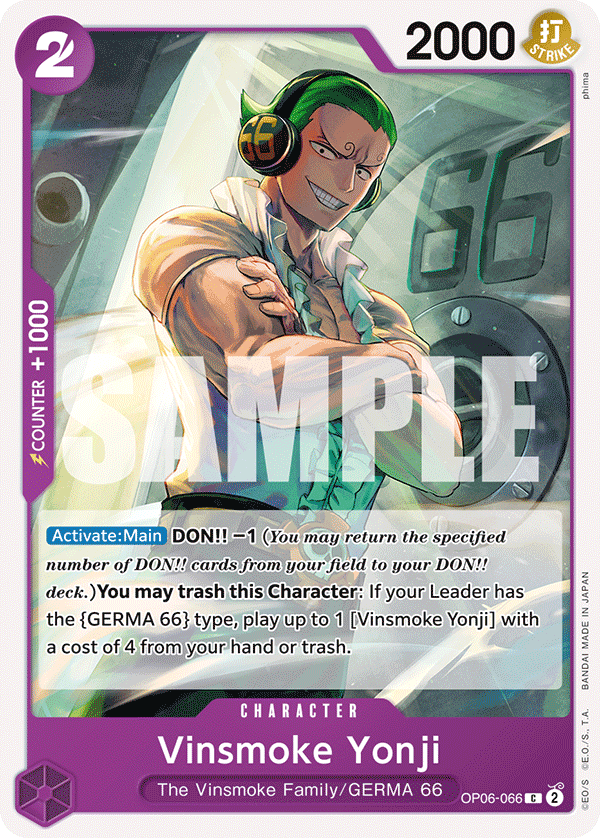 Vinsmoke Yonji - OP06-066 C - OP06 Wings of the Captain - One Piece Card Game