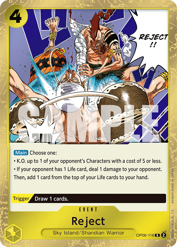 Reject - OP06-116 R - OP06 Wings of the Captain - One Piece Card Game (Foil)