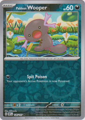 Paldean Wooper - 126/197 C - Scarlet & Violet Obsidian Flames - Pokemon TCG (Reverse Holo)