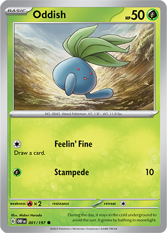 Oddish - 001/197 C - Scarlet & Violet Obsidian Flames - Pokemon TCG