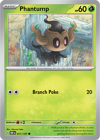 Phantump - 011/197 C - Scarlet & Violet Obsidian Flames - Pokemon TCG