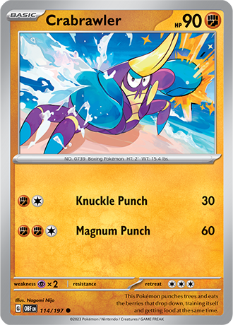 Crabrawler - 114/197 C - Scarlet & Violet Obsidian Flames - Pokemon TCG