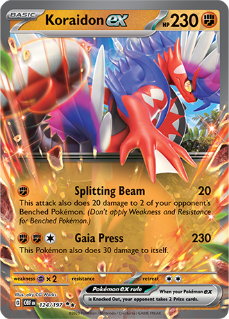 Koraidon EX - 124/197 DR - Scarlet & Violet Obsidian Flames - Pokemon TCG (Holo)