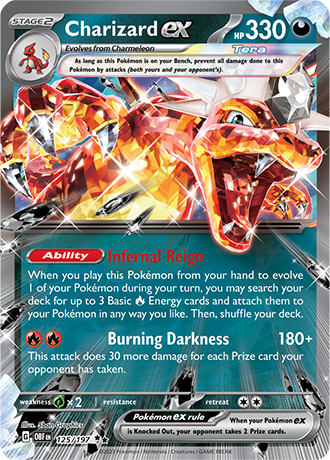 Charizard EX - 125/197 DR - Scarlet & Violet Obsidian Flames - Pokemon TCG (Holo)