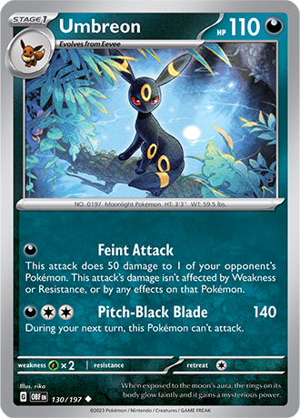 Umbreon - 130/197 UC - Scarlet & Violet Obsidian Flames - Pokemon TCG