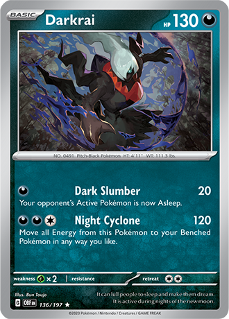 Darkrai - 136/197 R - Scarlet & Violet Obsidian Flames - Pokemon TCG (Holo)