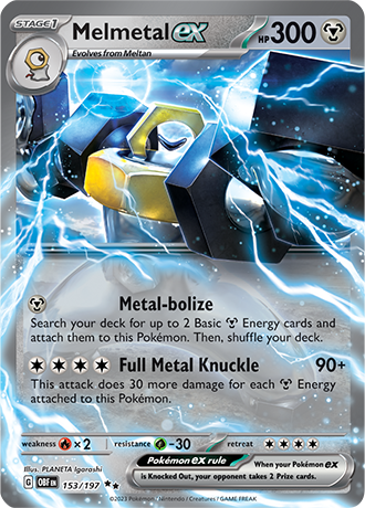 Melmetal EX - 153/197 DR - Scarlet & Violet Obsidian Flames - Pokemon TCG (Holo)