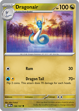 Dragonair - 158/197 UC - Scarlet & Violet Obsidian Flames - Pokemon TCG