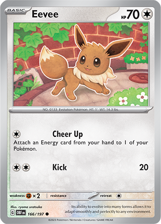 Eevee - 166/197 C - Scarlet & Violet Obsidian Flames - Pokemon TCG