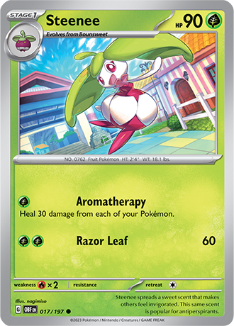 Steenee - 017/197 C - Scarlet & Violet Obsidian Flames - Pokemon TCG