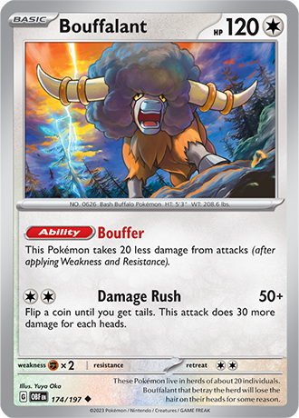 Bouffalant - 174/197 UC - Scarlet & Violet Obsidian Flames - Pokemon TCG